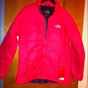 Women north face red dentelles jacket coat